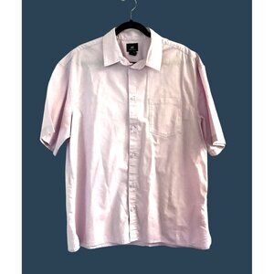 H&M- MENS LIGHT PURPLE COTTON SHORT SLEEVE BUTTON DOWN SHIRT SIZE LARGE